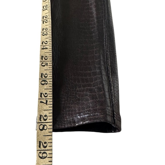 SPANX FAUX LEATHER BROWN CROC SHINE LEGGINGS SIZE SMALL - Picture 16 of 16